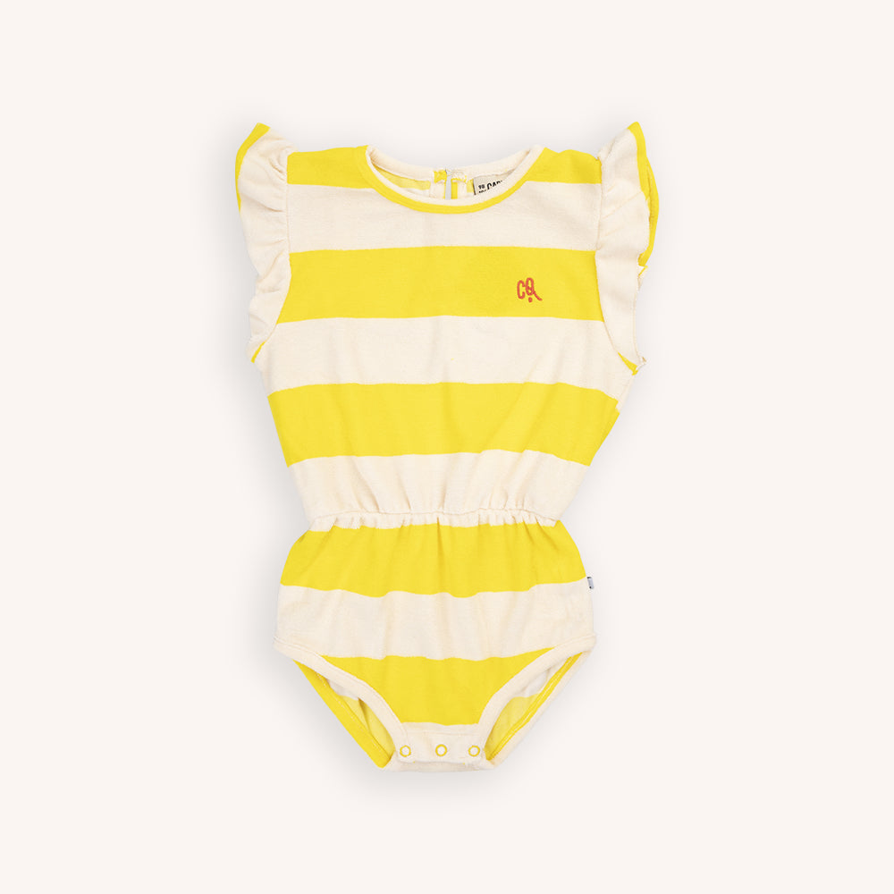 Stripes Yellow - Playsuit Ruffled