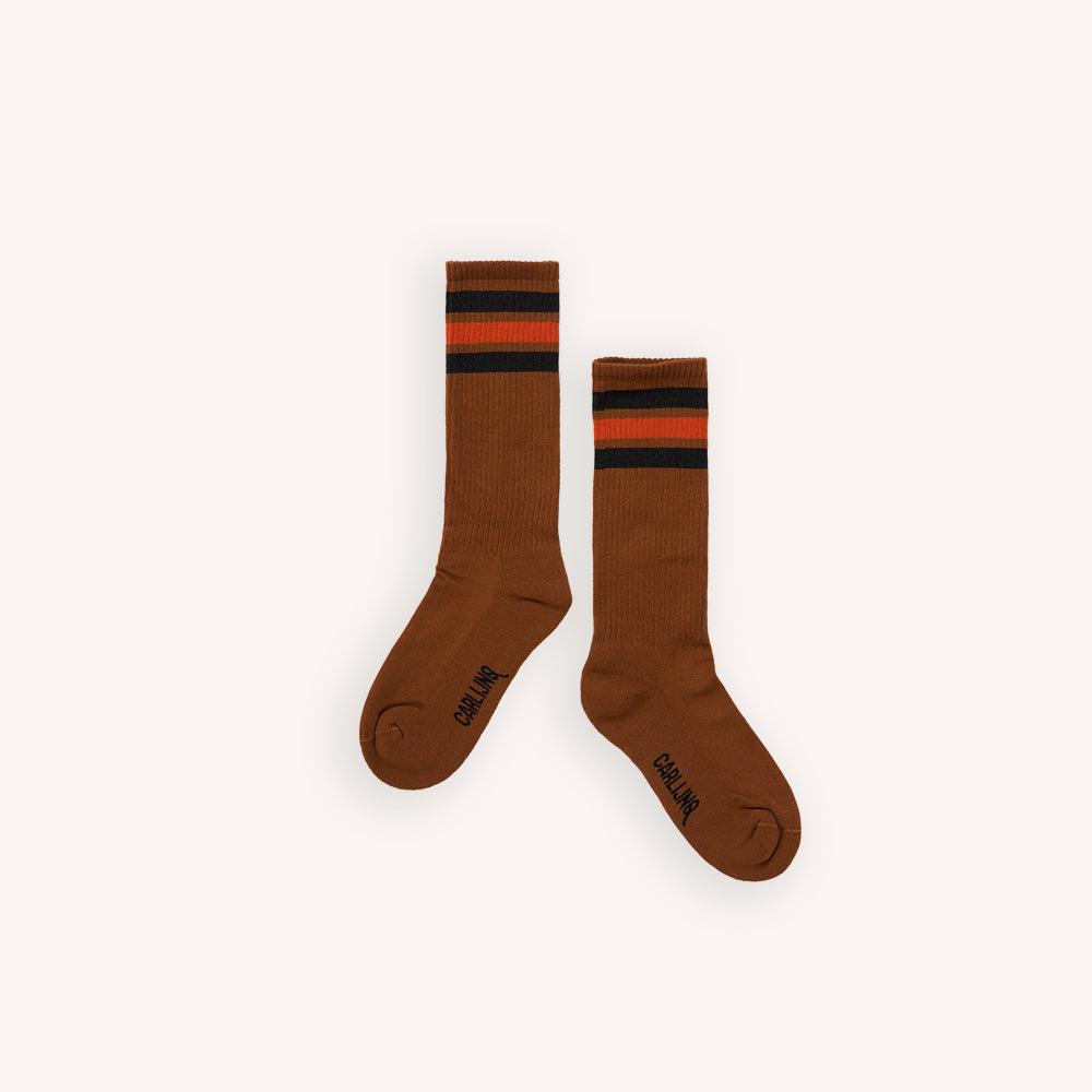 Basics - Sport Socks For Kids(Brown/Black)