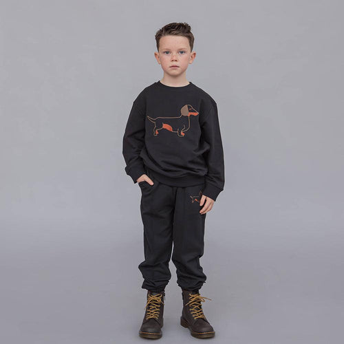 Dachshund - Black Kids Sweater