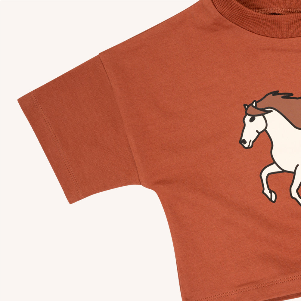 Wild Horse - Cropped Crewneck With Print