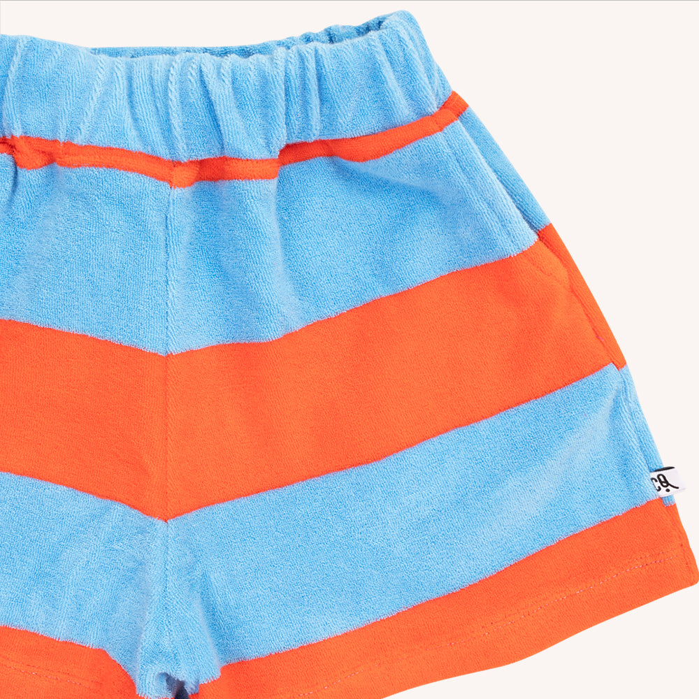 Stripes Red/Blue - Sporty Girls Shorts