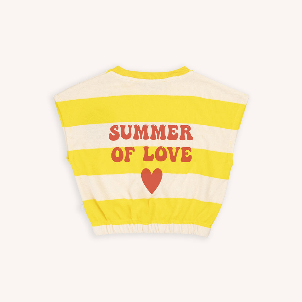 Stripes Yellow - Top No Sleeve with print on back ❤️