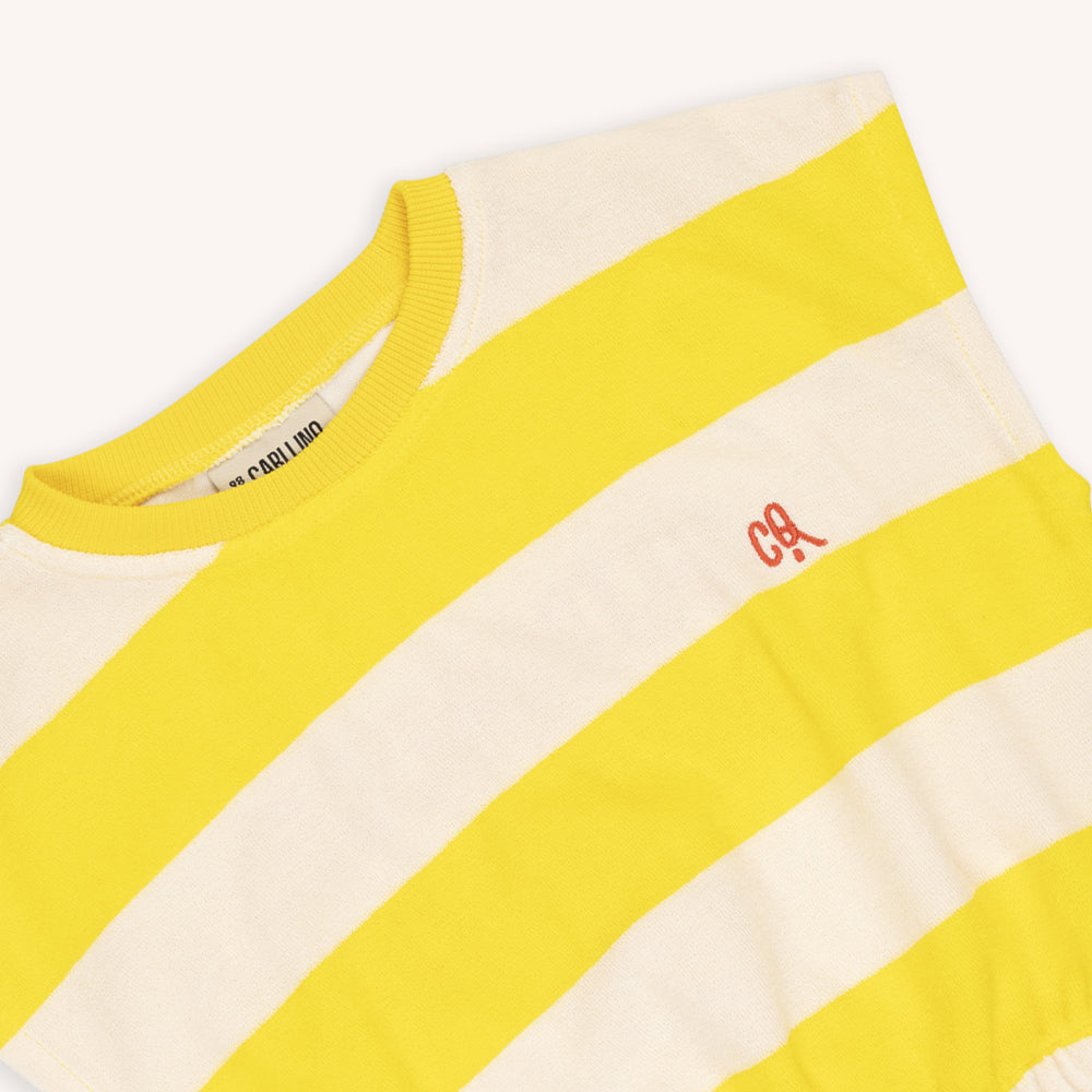 Stripes Yellow - Top No Sleeve with print on back ❤️