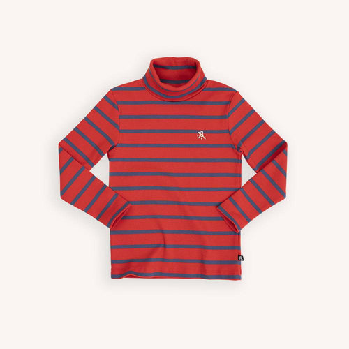 Stripes Red/Blue - Kids Turtleneck Organic Cotton