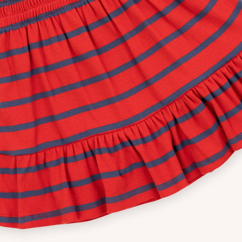 Stripes Red/Blue - Ruffled Skirt