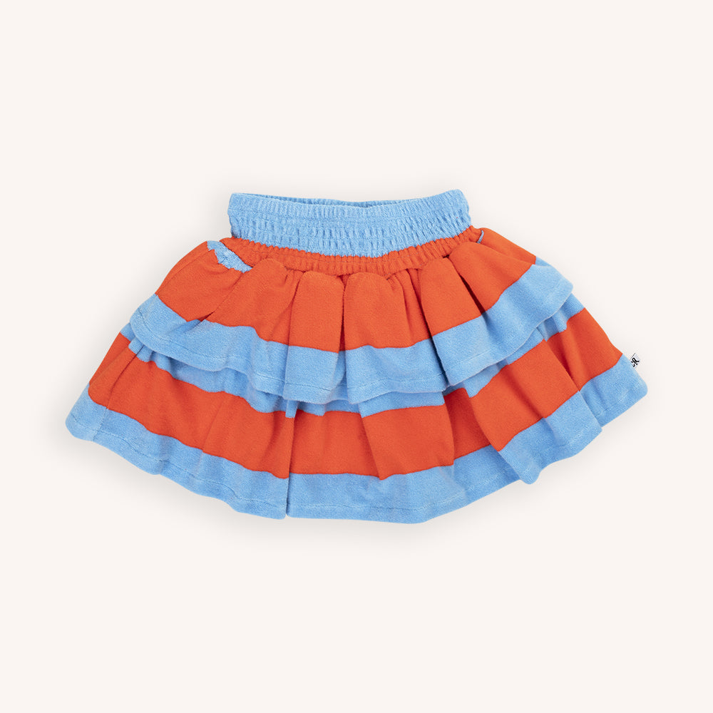 Stripes Red/Blue - Two Layered Ruffled Skirt