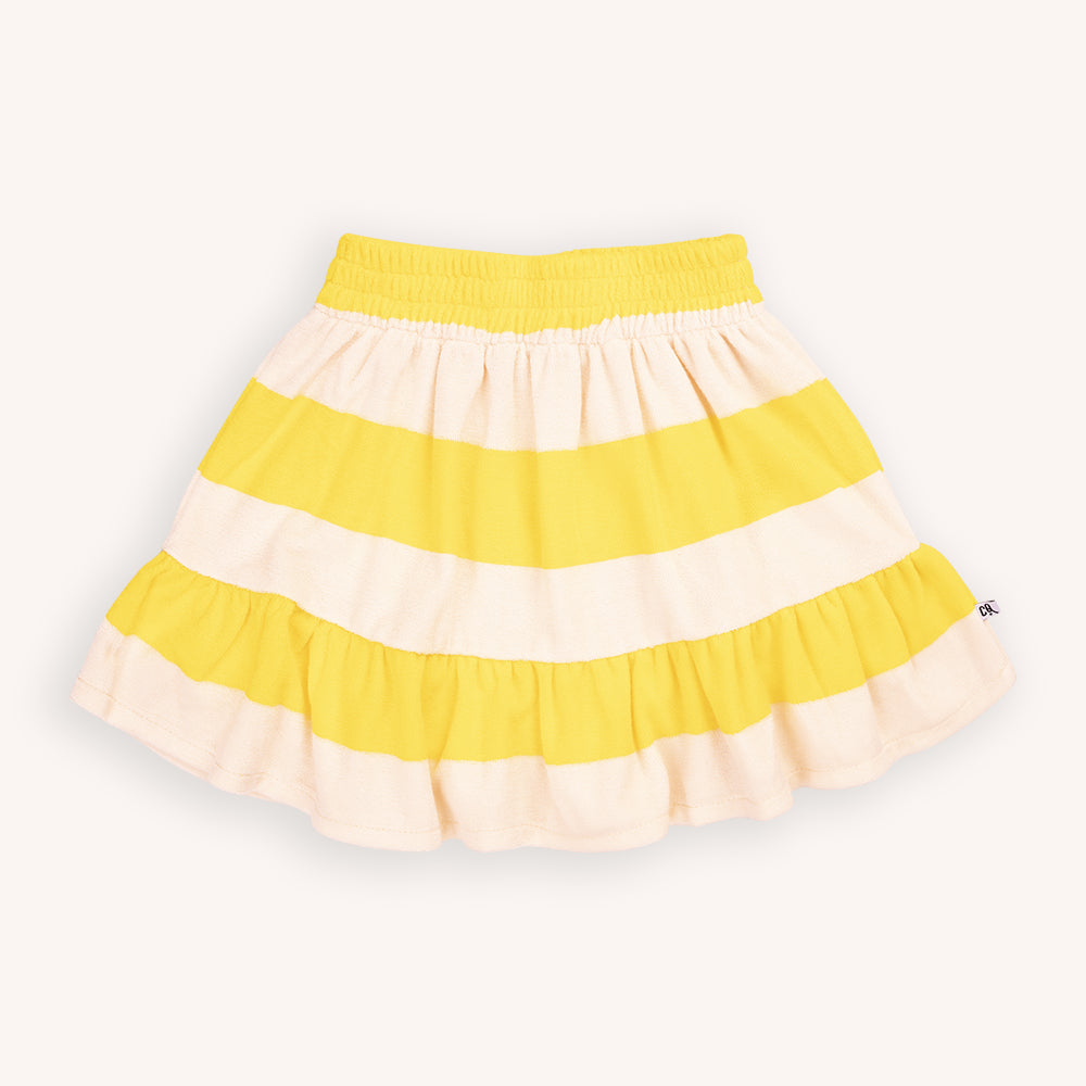 Stripes Yellow - Ruffled Skirt