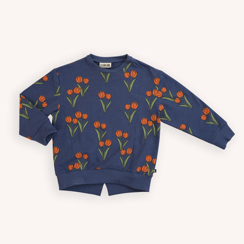 Tulips - Girls Organic Sweater With Split