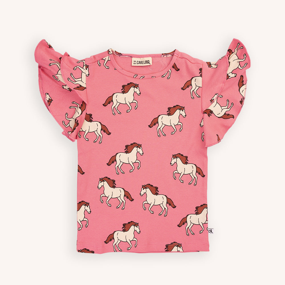 Wild Horse - Ruffled Shirt (Pink)