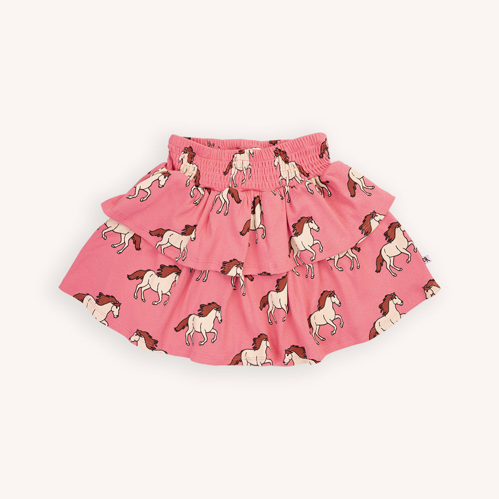 Wild Horse - Two Layered Ruffled Skirt (Pink)